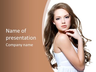 Caucasian Long Fashion PowerPoint Template