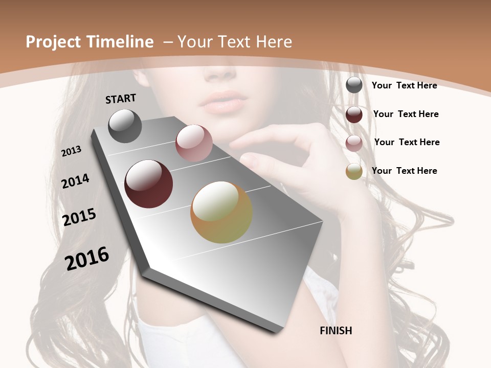Caucasian Long Fashion PowerPoint Template