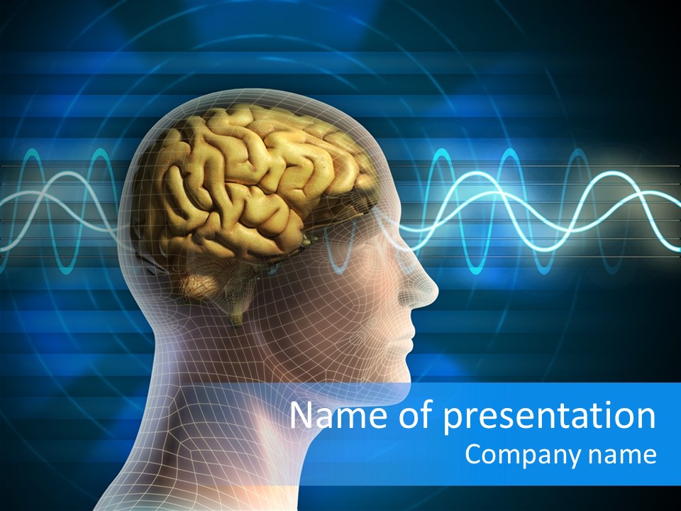 A Human Head With A Sound Wave Coming Out Of It PowerPoint Template