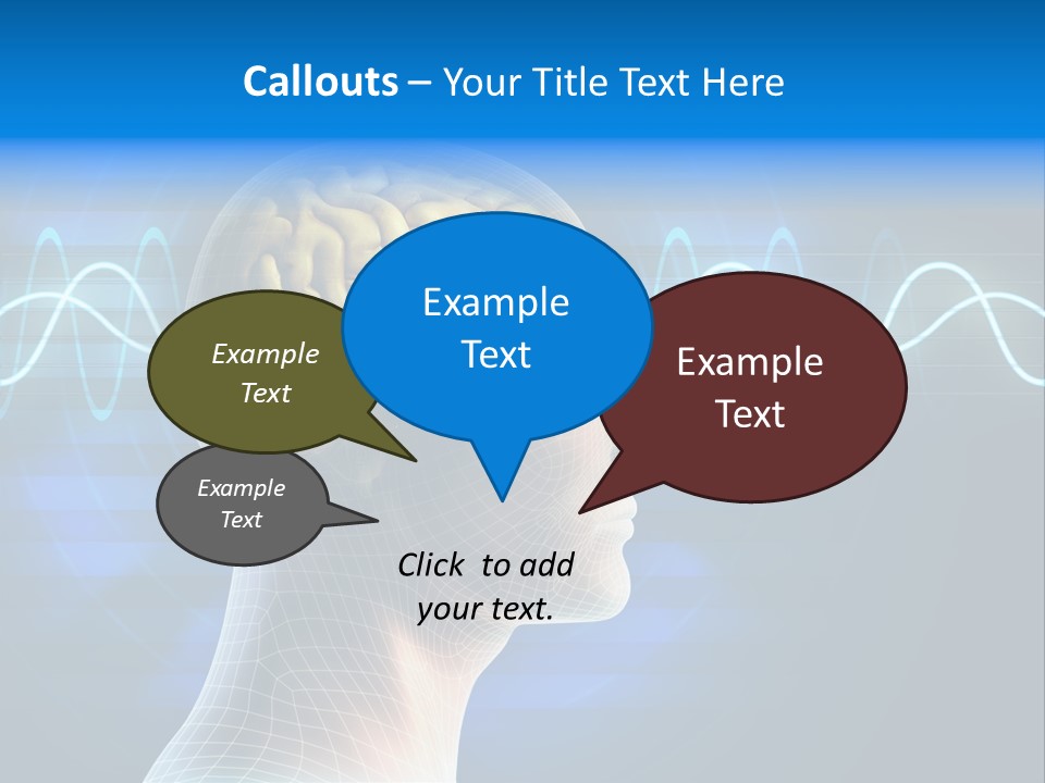A Human Head With A Sound Wave Coming Out Of It PowerPoint Template