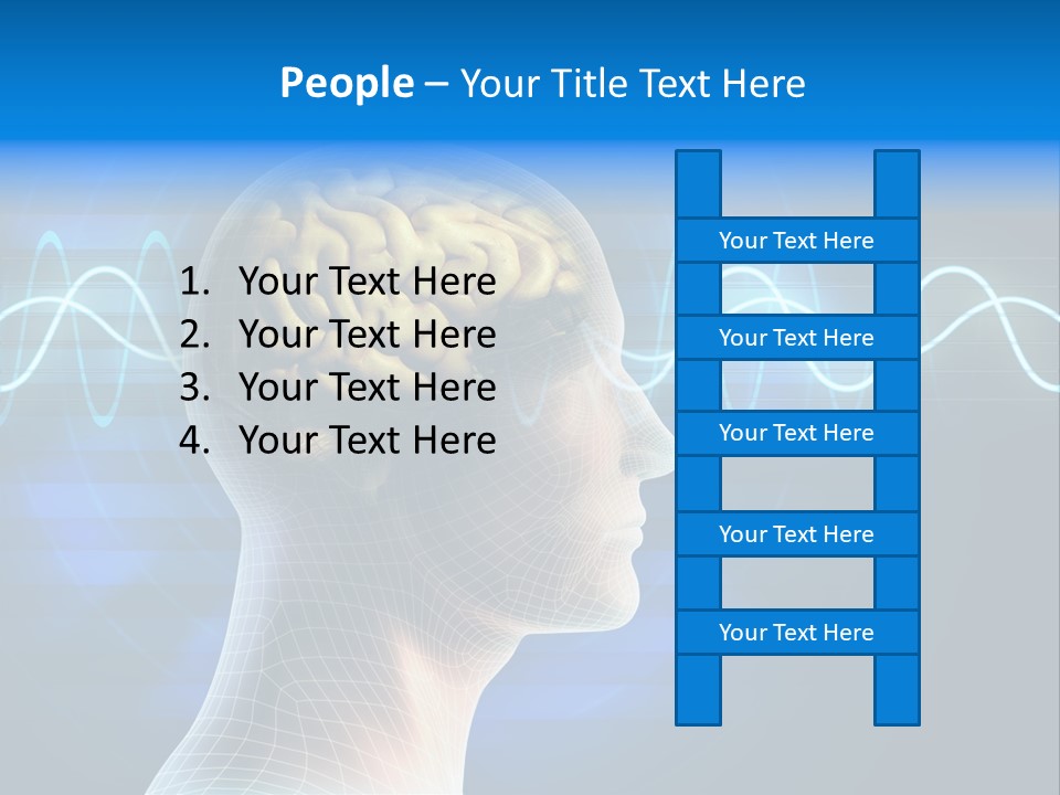 A Human Head With A Sound Wave Coming Out Of It PowerPoint Template
