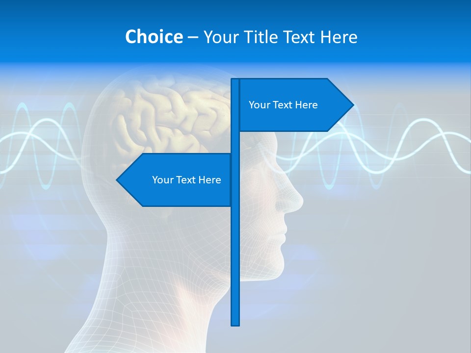A Human Head With A Sound Wave Coming Out Of It PowerPoint Template