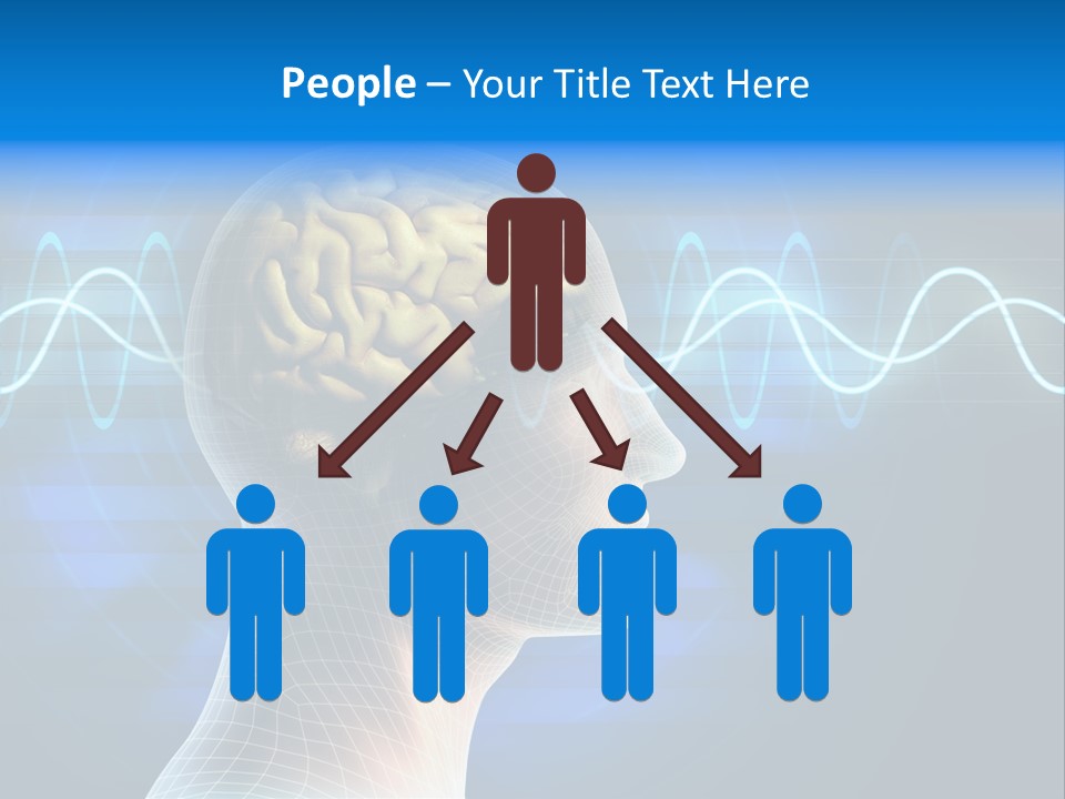A Human Head With A Sound Wave Coming Out Of It PowerPoint Template