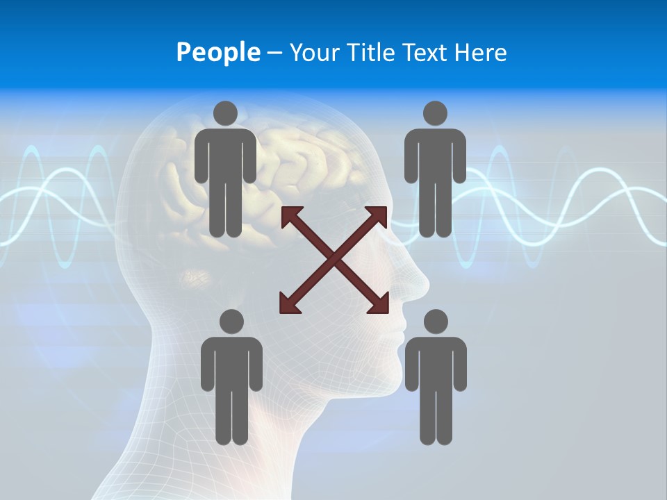 A Human Head With A Sound Wave Coming Out Of It PowerPoint Template