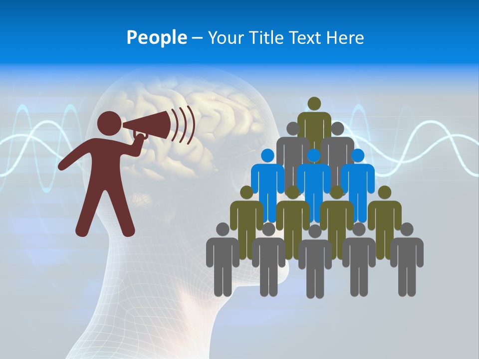A Human Head With A Sound Wave Coming Out Of It PowerPoint Template