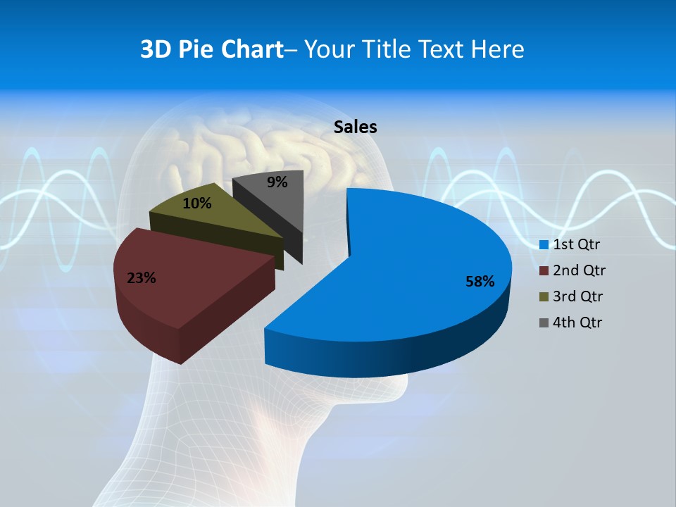A Human Head With A Sound Wave Coming Out Of It PowerPoint Template