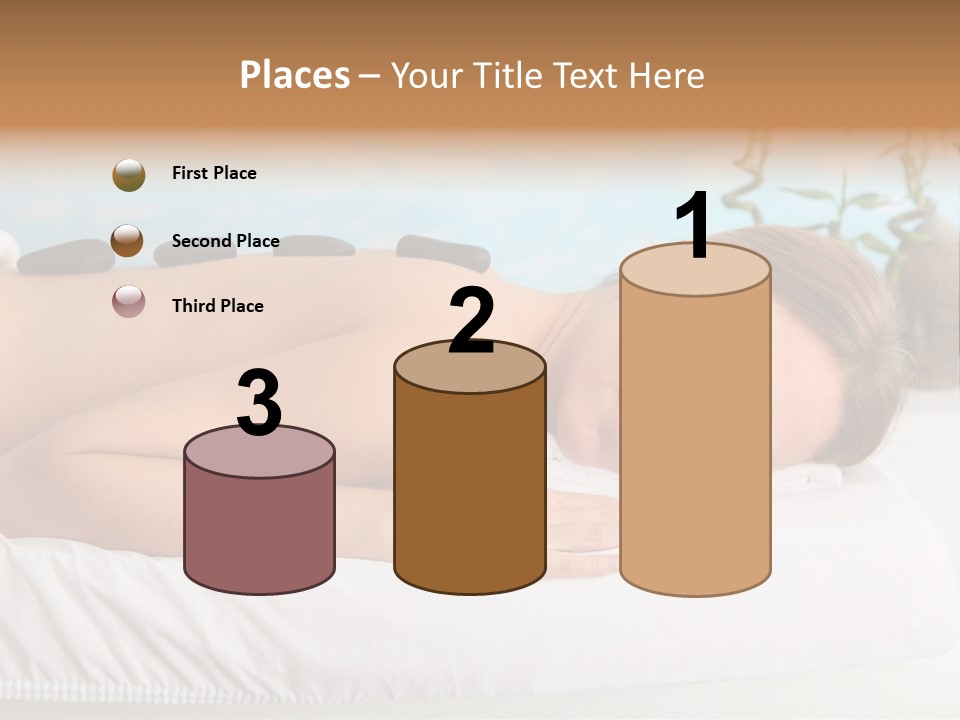 A Woman Laying Down In A Spa With Hot Stones On Her Back PowerPoint Template
