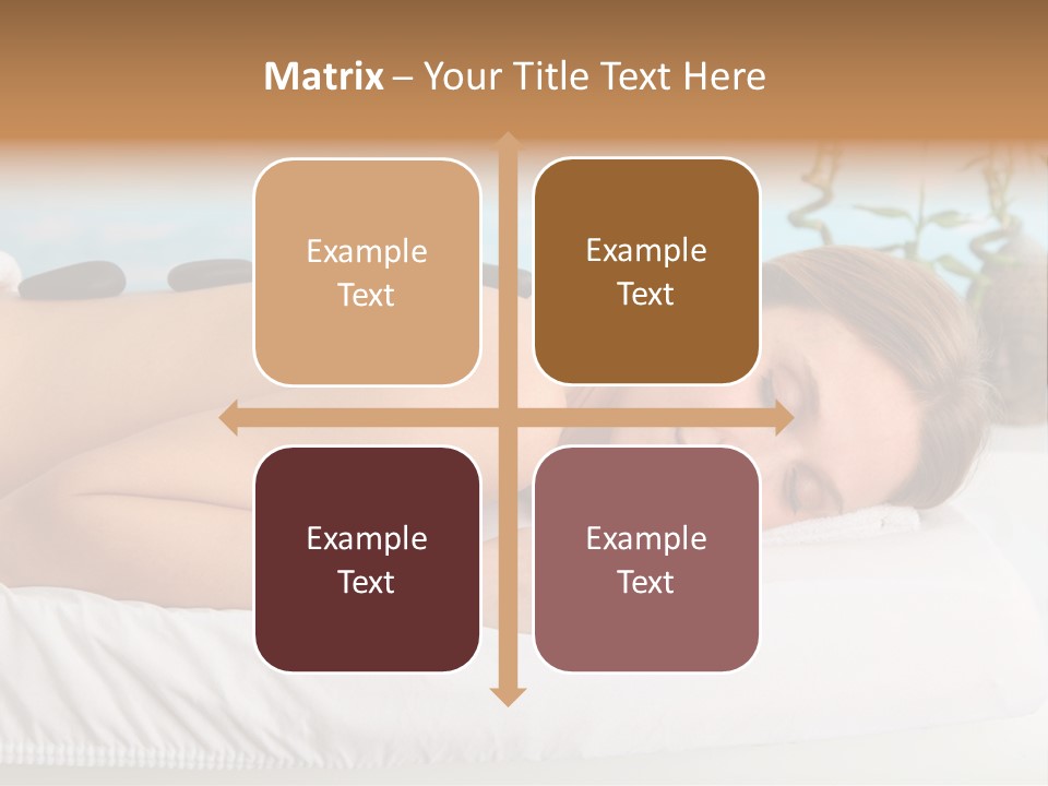 A Woman Laying Down In A Spa With Hot Stones On Her Back PowerPoint Template