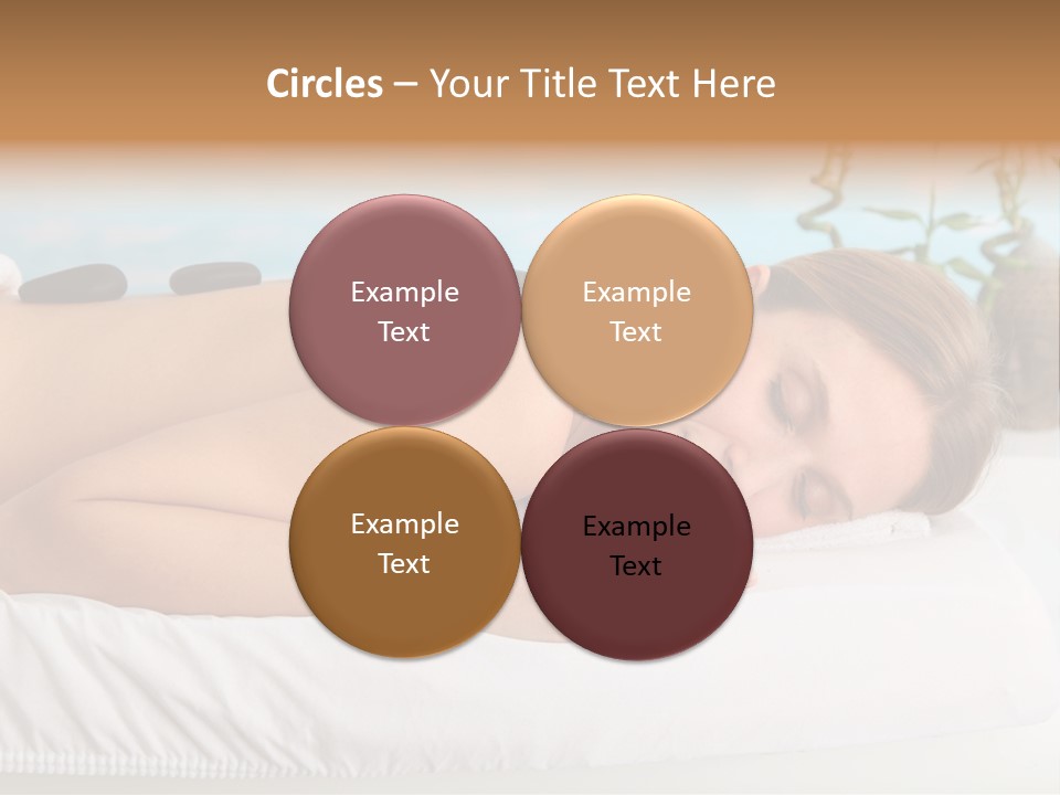 A Woman Laying Down In A Spa With Hot Stones On Her Back PowerPoint Template