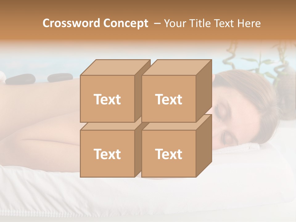 A Woman Laying Down In A Spa With Hot Stones On Her Back PowerPoint Template