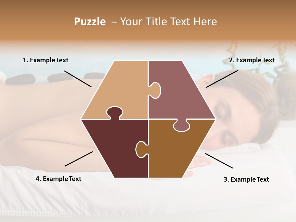 A Woman Laying Down In A Spa With Hot Stones On Her Back PowerPoint Template