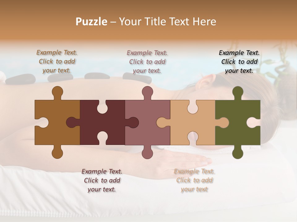 A Woman Laying Down In A Spa With Hot Stones On Her Back PowerPoint Template