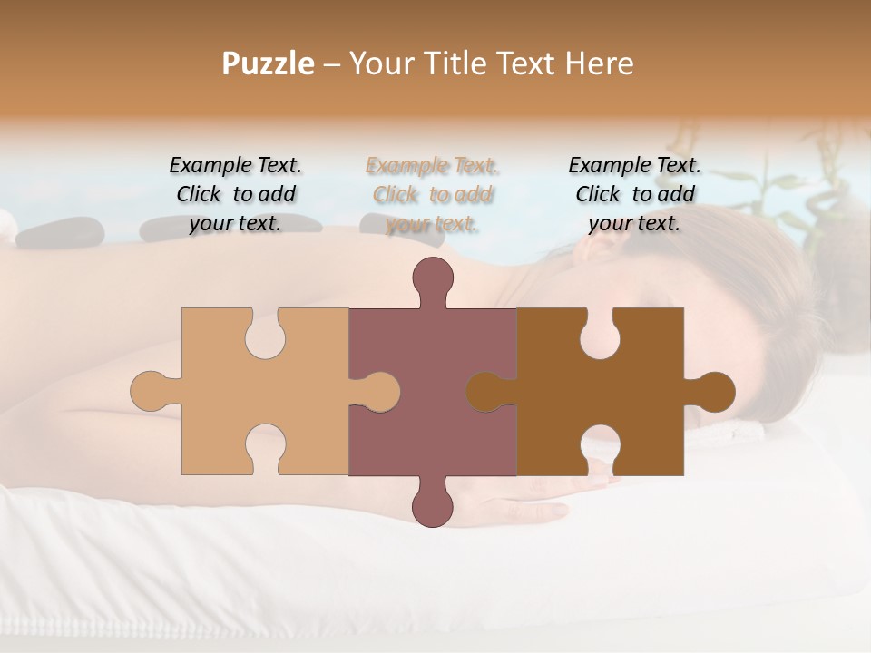 A Woman Laying Down In A Spa With Hot Stones On Her Back PowerPoint Template