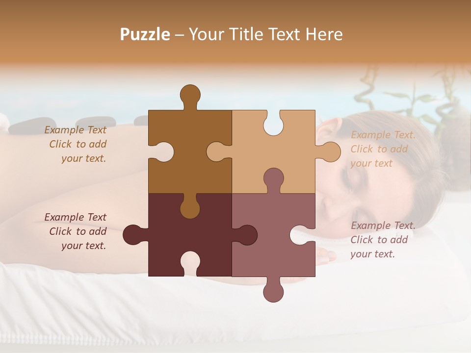 A Woman Laying Down In A Spa With Hot Stones On Her Back PowerPoint Template