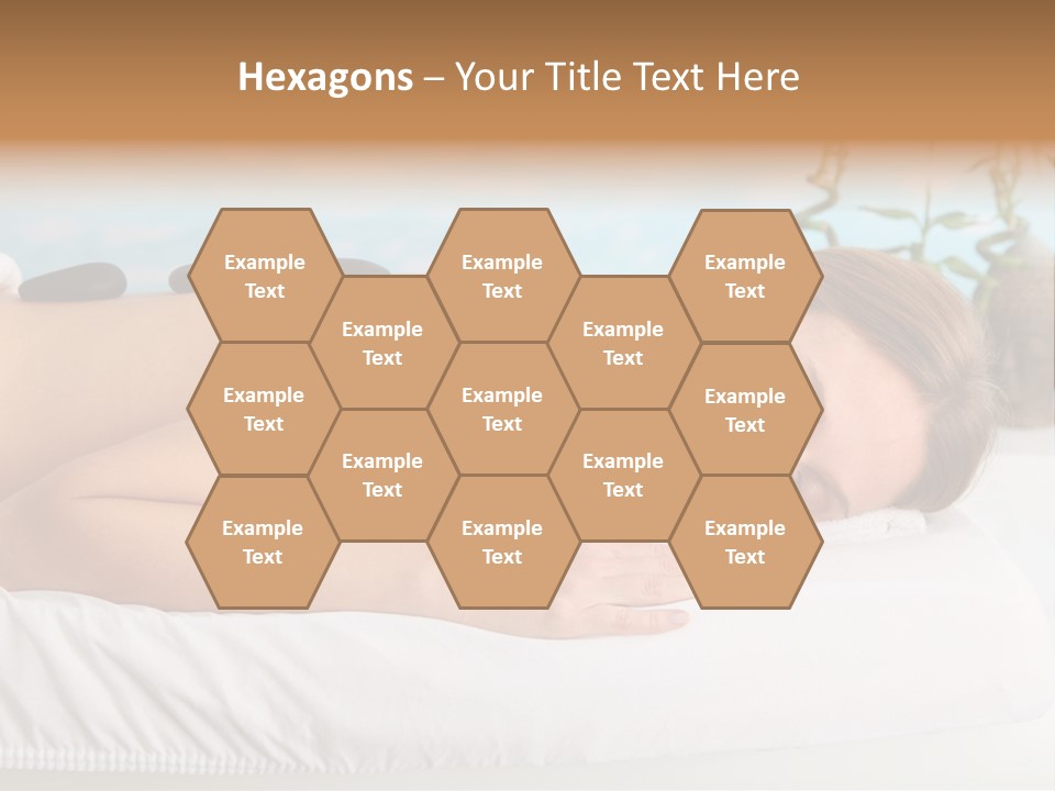 A Woman Laying Down In A Spa With Hot Stones On Her Back PowerPoint Template
