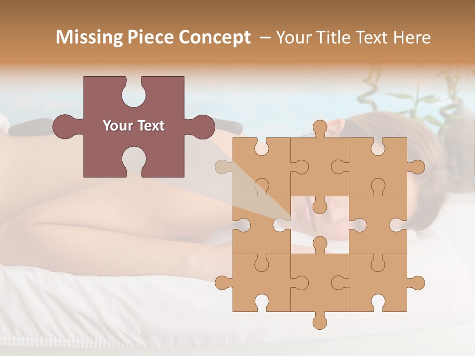 A Woman Laying Down In A Spa With Hot Stones On Her Back PowerPoint Template