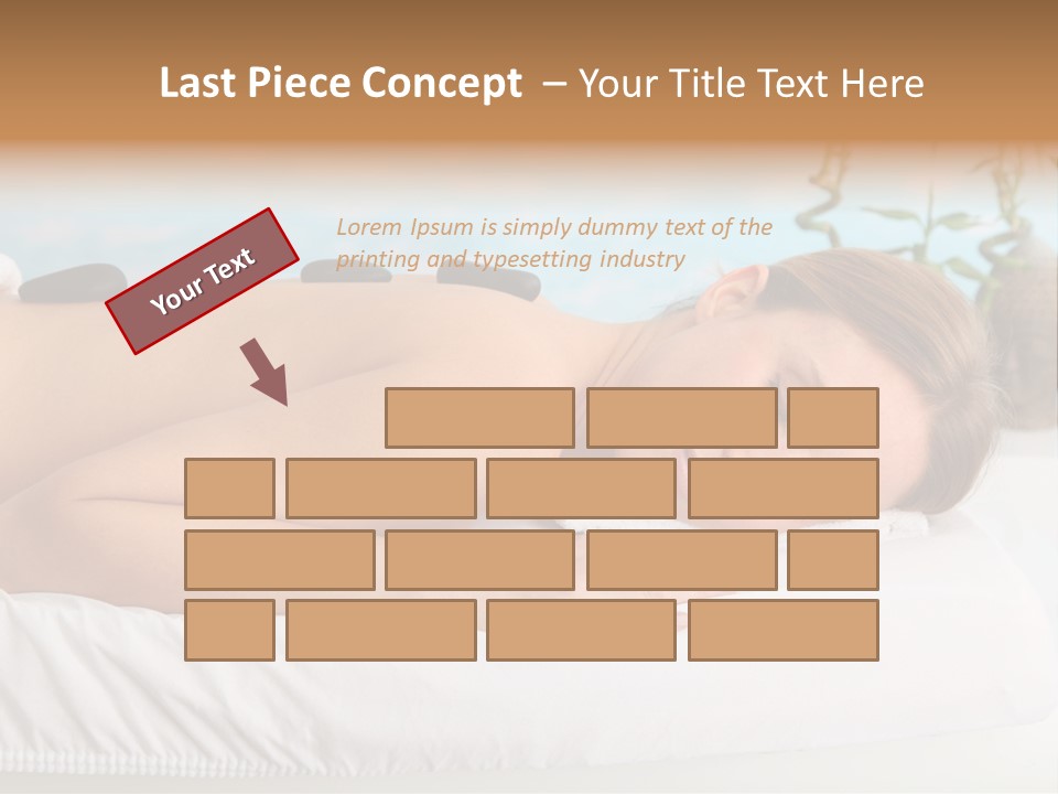 A Woman Laying Down In A Spa With Hot Stones On Her Back PowerPoint Template