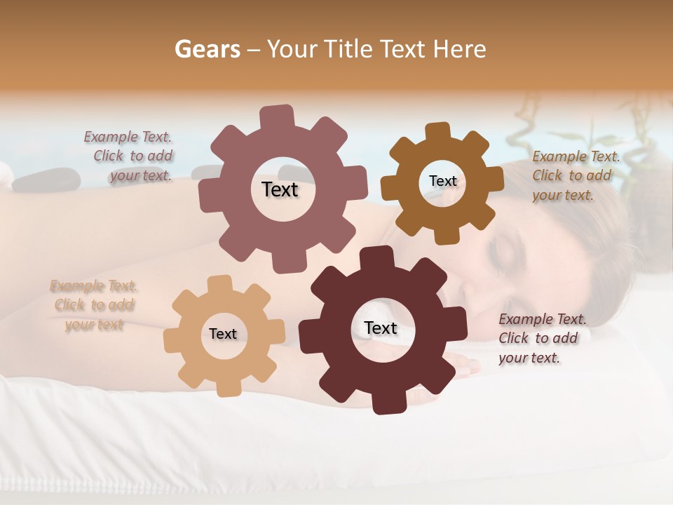 A Woman Laying Down In A Spa With Hot Stones On Her Back PowerPoint Template
