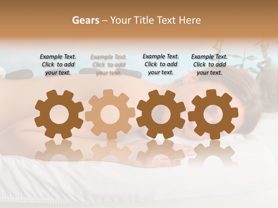 A Woman Laying Down In A Spa With Hot Stones On Her Back PowerPoint Template