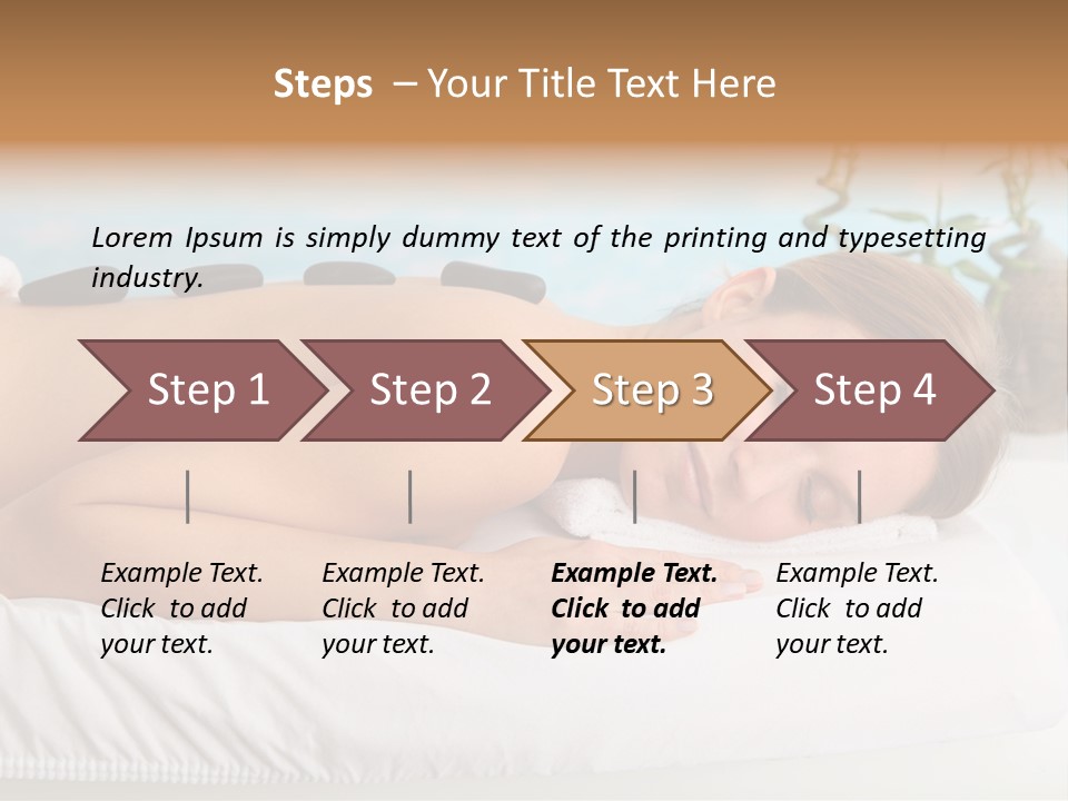 A Woman Laying Down In A Spa With Hot Stones On Her Back PowerPoint Template