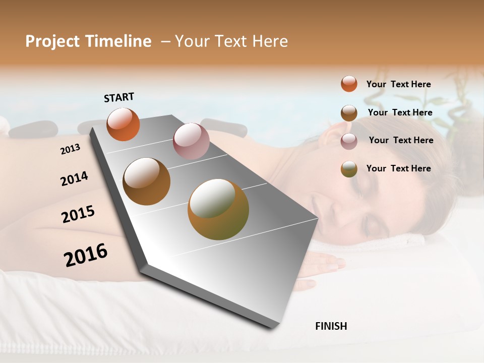A Woman Laying Down In A Spa With Hot Stones On Her Back PowerPoint Template