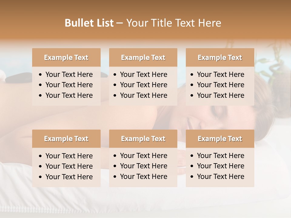 A Woman Laying Down In A Spa With Hot Stones On Her Back PowerPoint Template