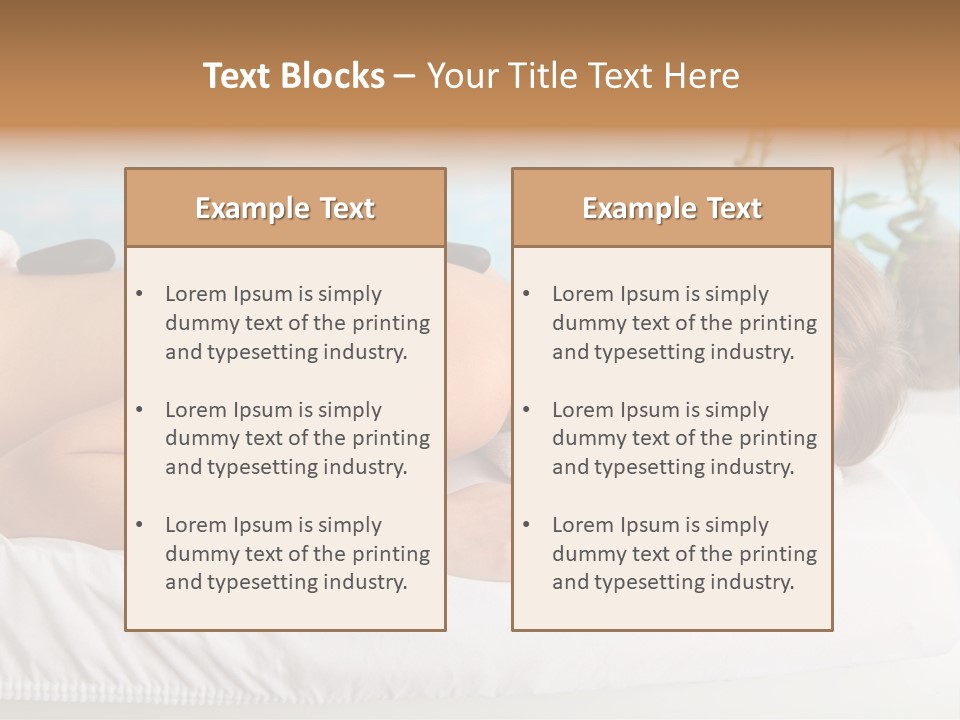 A Woman Laying Down In A Spa With Hot Stones On Her Back PowerPoint Template