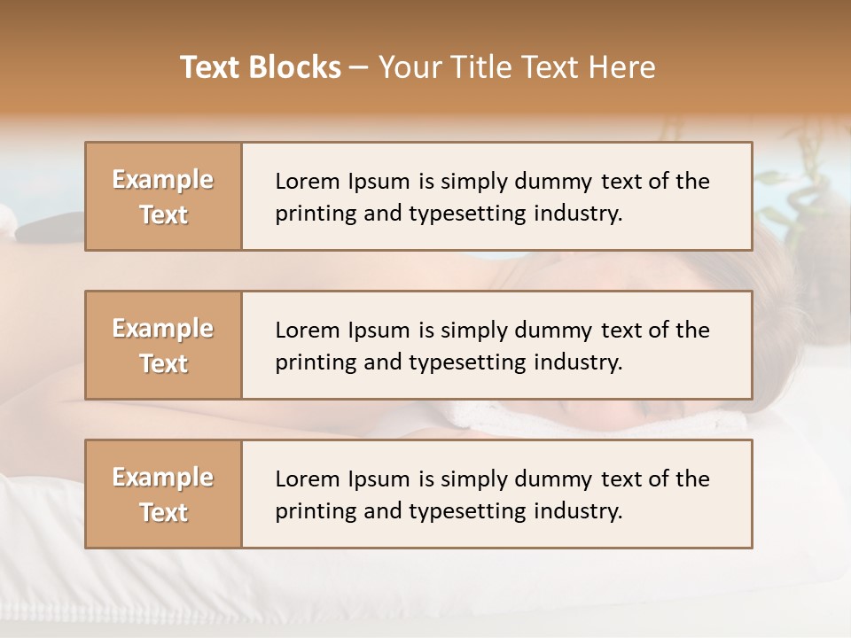 A Woman Laying Down In A Spa With Hot Stones On Her Back PowerPoint Template