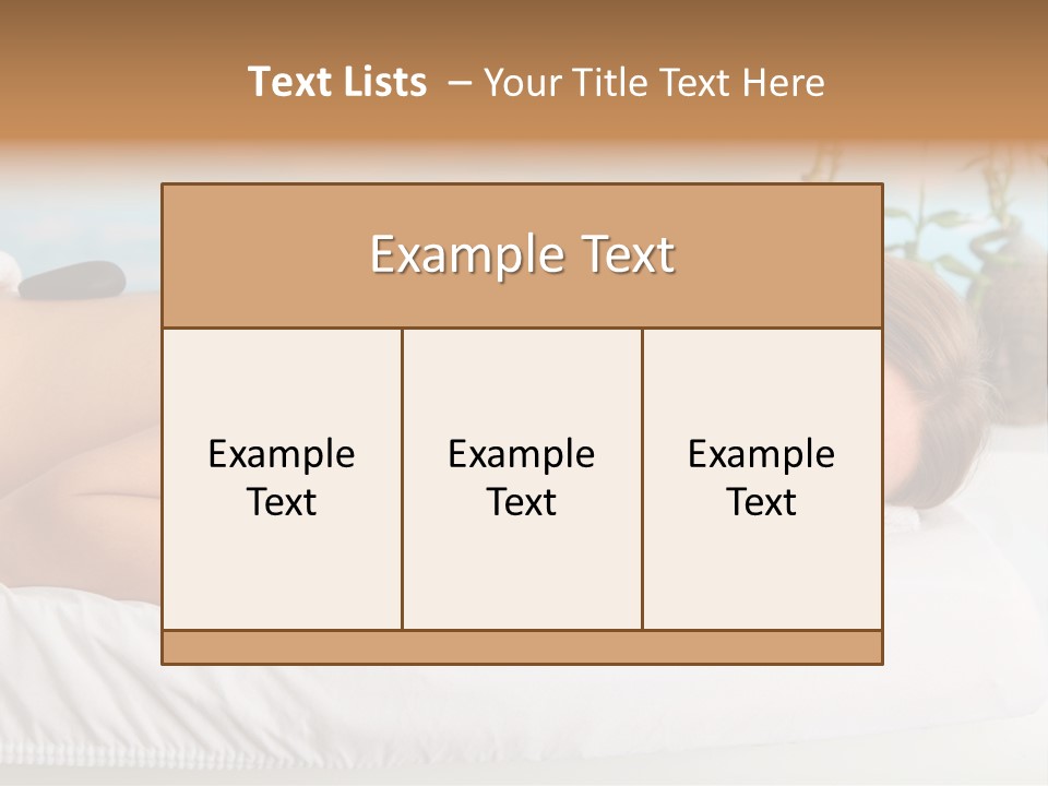 A Woman Laying Down In A Spa With Hot Stones On Her Back PowerPoint Template