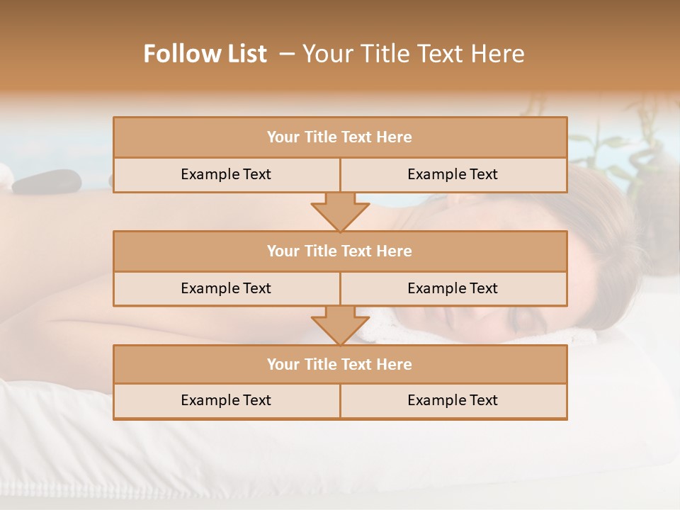 A Woman Laying Down In A Spa With Hot Stones On Her Back PowerPoint Template