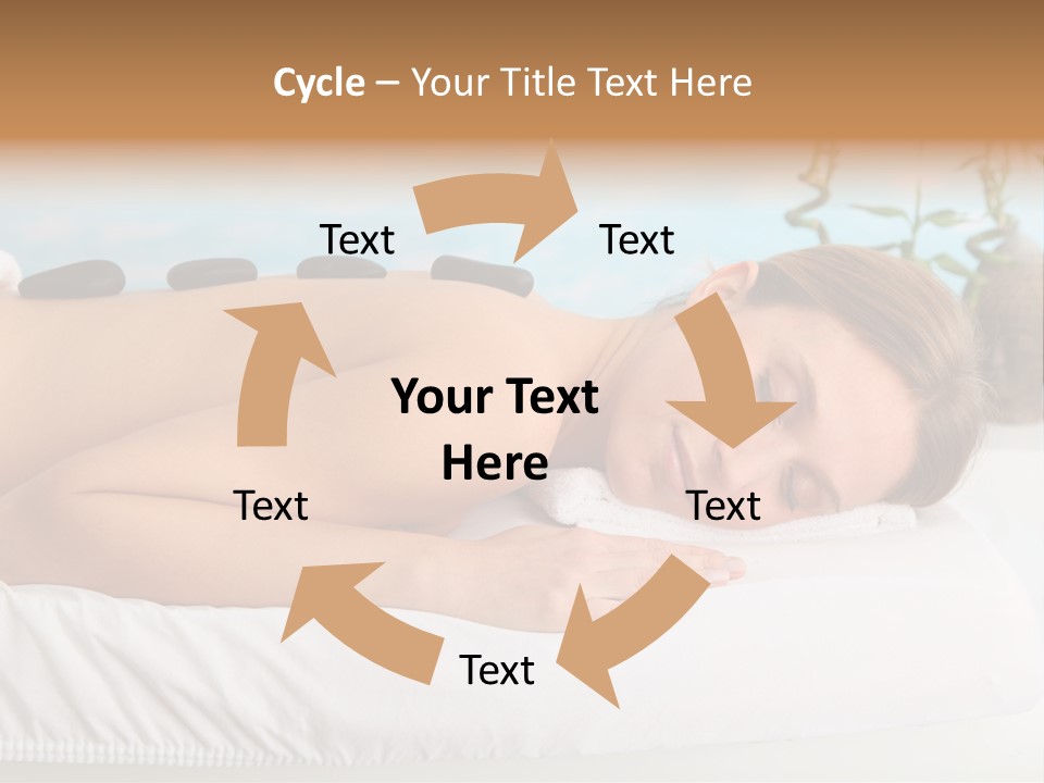 A Woman Laying Down In A Spa With Hot Stones On Her Back PowerPoint Template