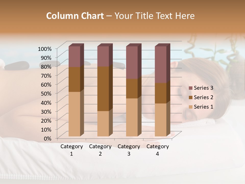 A Woman Laying Down In A Spa With Hot Stones On Her Back PowerPoint Template