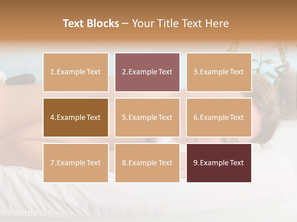 A Woman Laying Down In A Spa With Hot Stones On Her Back PowerPoint Template