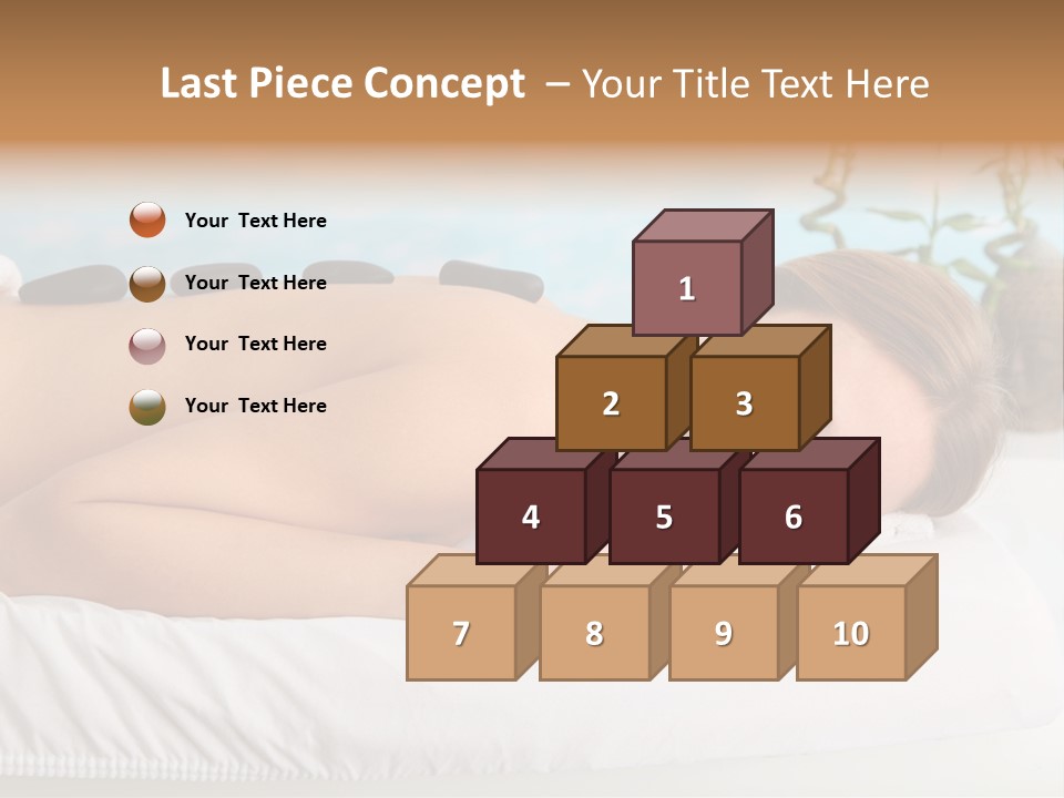 A Woman Laying Down In A Spa With Hot Stones On Her Back PowerPoint Template