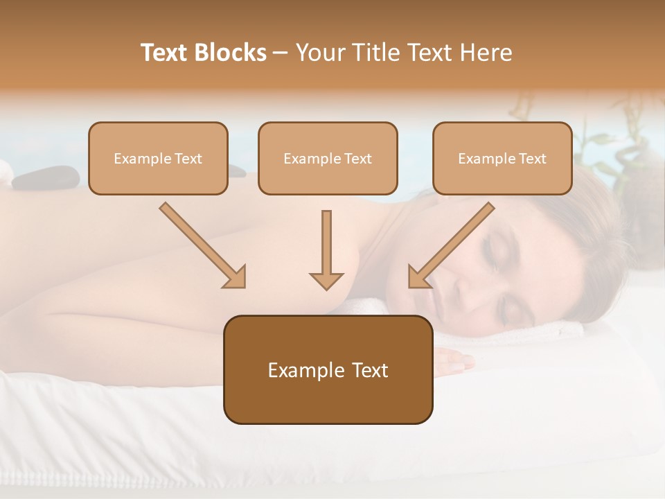 A Woman Laying Down In A Spa With Hot Stones On Her Back PowerPoint Template