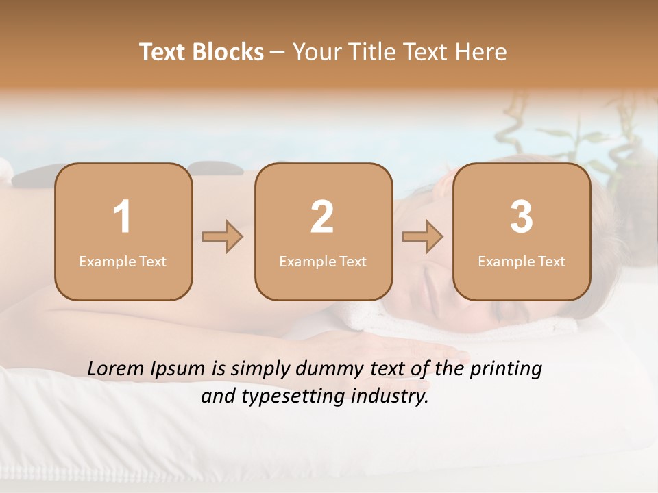 A Woman Laying Down In A Spa With Hot Stones On Her Back PowerPoint Template