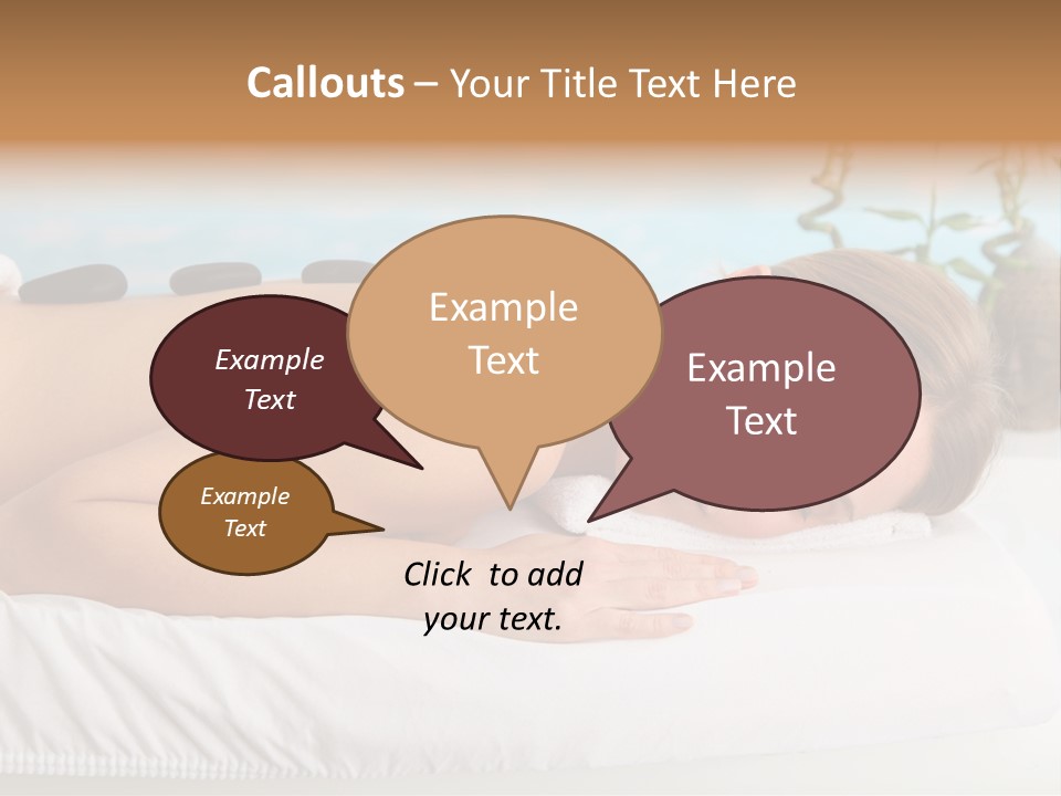 A Woman Laying Down In A Spa With Hot Stones On Her Back PowerPoint Template