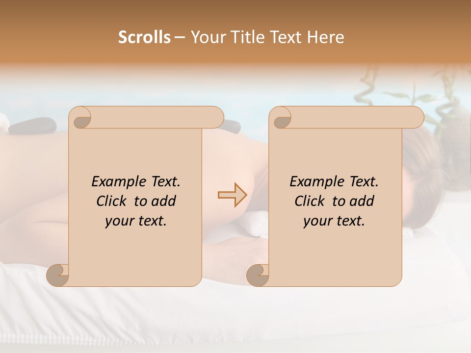 A Woman Laying Down In A Spa With Hot Stones On Her Back PowerPoint Template