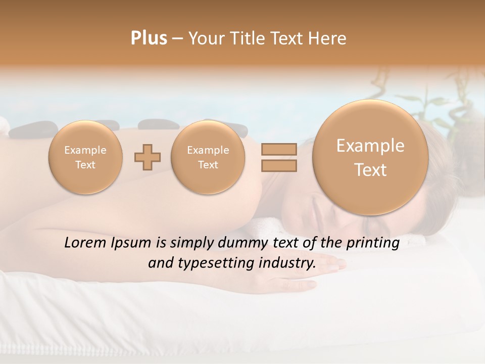 A Woman Laying Down In A Spa With Hot Stones On Her Back PowerPoint Template