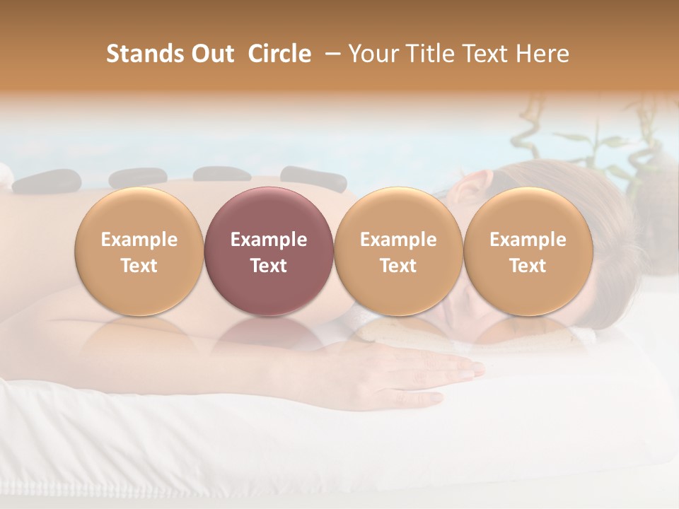 A Woman Laying Down In A Spa With Hot Stones On Her Back PowerPoint Template