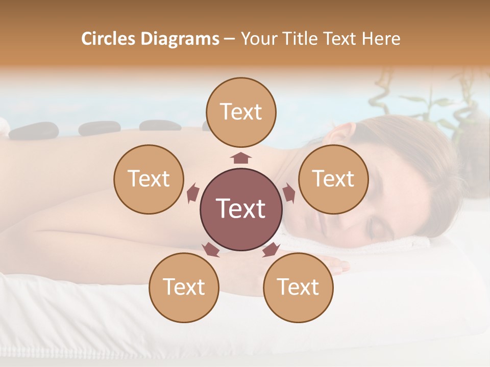 A Woman Laying Down In A Spa With Hot Stones On Her Back PowerPoint Template