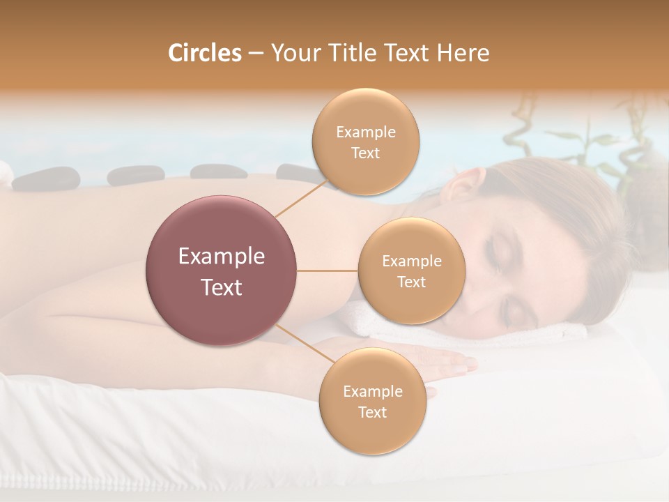 A Woman Laying Down In A Spa With Hot Stones On Her Back PowerPoint Template