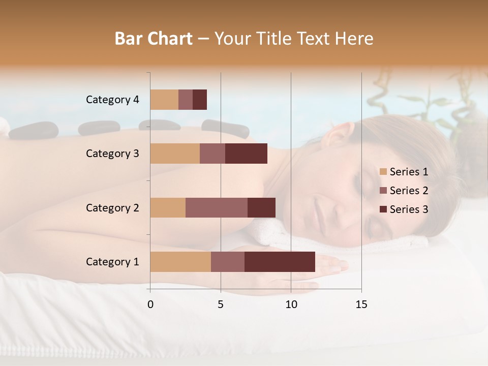 A Woman Laying Down In A Spa With Hot Stones On Her Back PowerPoint Template