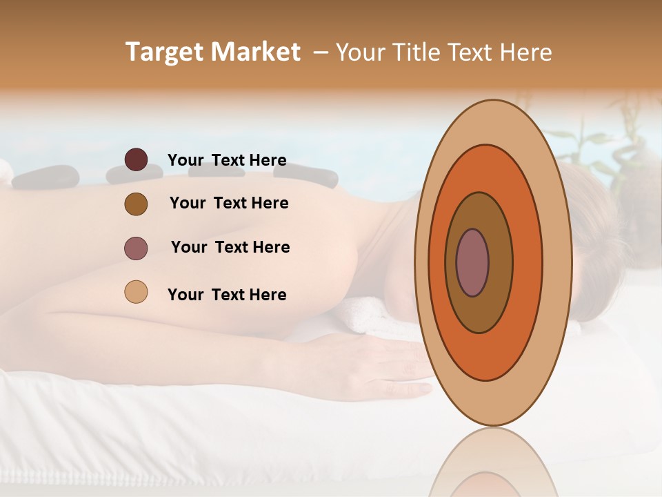 A Woman Laying Down In A Spa With Hot Stones On Her Back PowerPoint Template