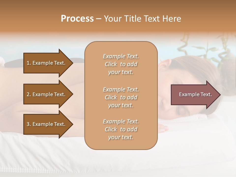 A Woman Laying Down In A Spa With Hot Stones On Her Back PowerPoint Template