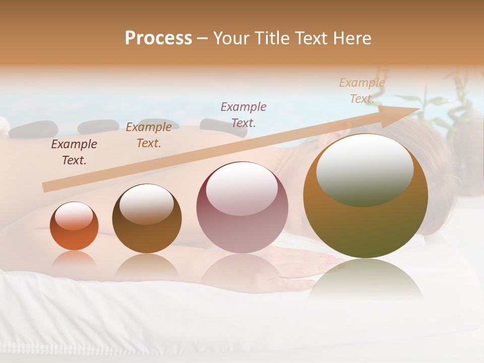 A Woman Laying Down In A Spa With Hot Stones On Her Back PowerPoint Template