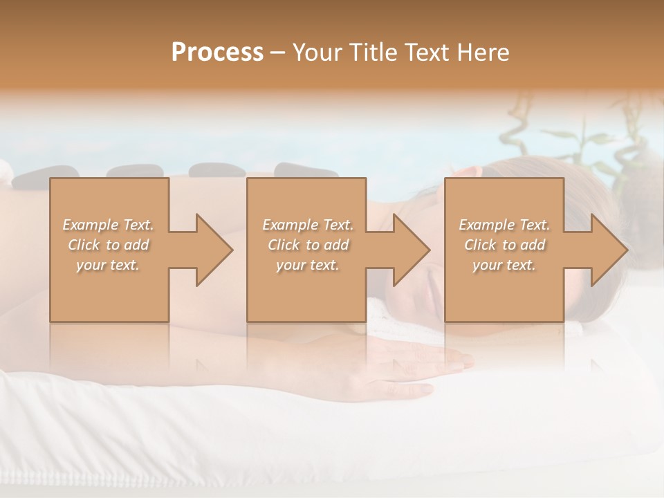 A Woman Laying Down In A Spa With Hot Stones On Her Back PowerPoint Template