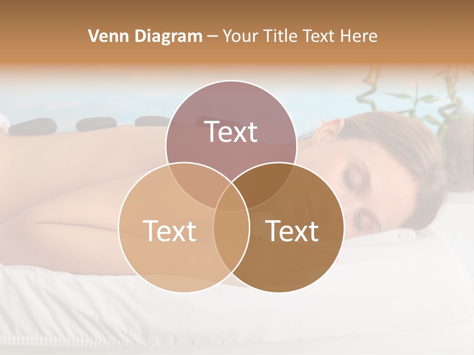 A Woman Laying Down In A Spa With Hot Stones On Her Back PowerPoint Template