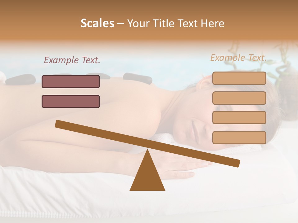 A Woman Laying Down In A Spa With Hot Stones On Her Back PowerPoint Template