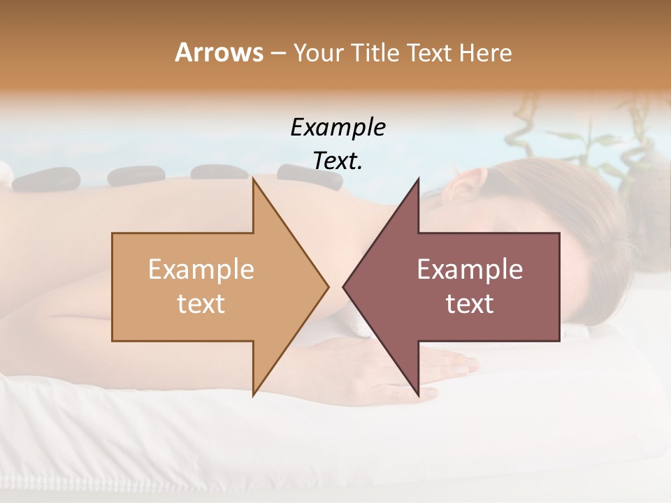 A Woman Laying Down In A Spa With Hot Stones On Her Back PowerPoint Template